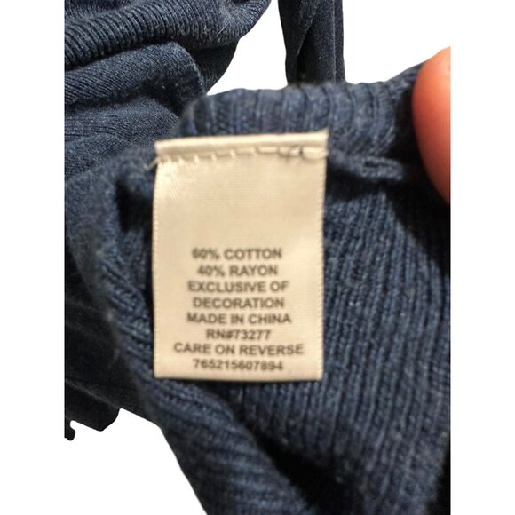 🍒 2/$20 🍒 Dark Turquoise Long Sleeve Sweater with Bow Design Down Back sz - Picture 8 of 10